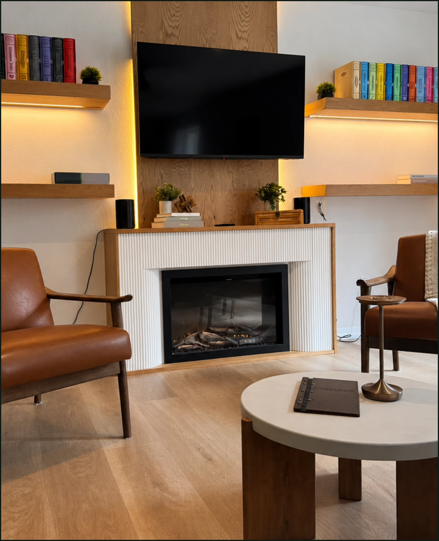 Fireside seating inside the Forest Lounge