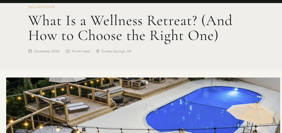 What is a wellness retreat guide cover