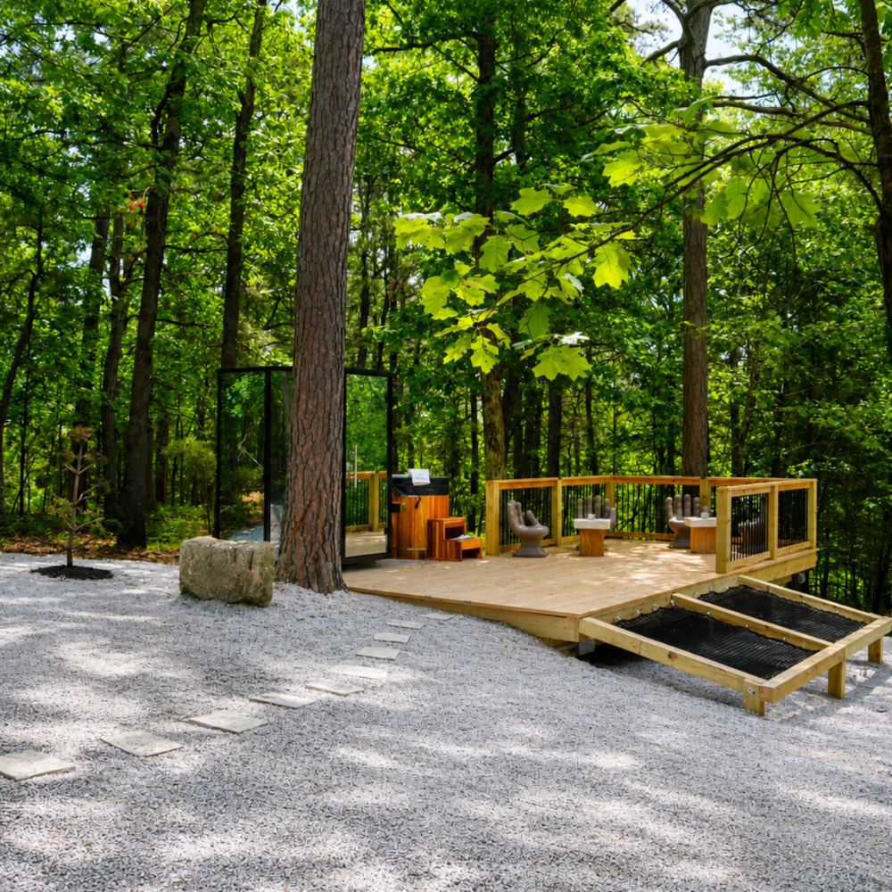 Sauna deck in the forest