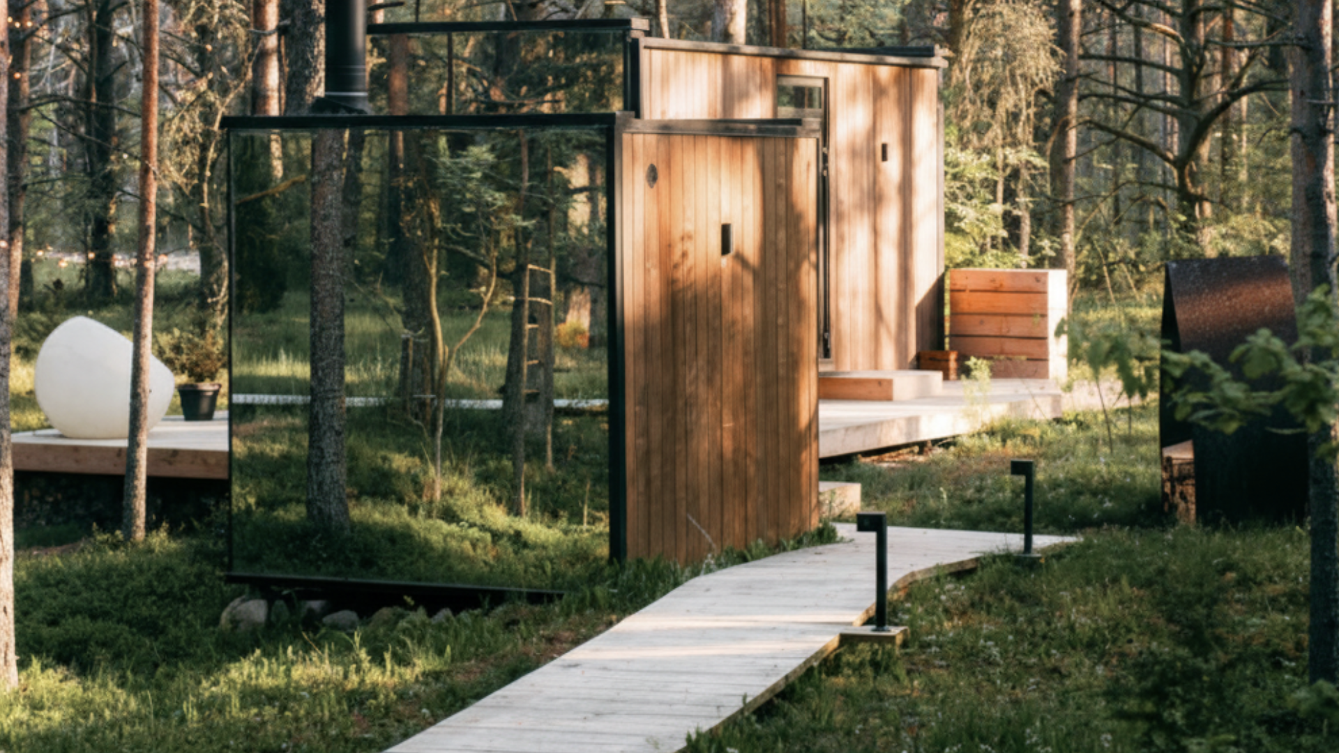 Glass Nordic sauna in the forest, Day passes in Eureka Springs, Arkansas
